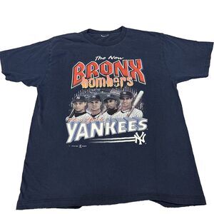 New York Yankees Bronx Bombers T-Shirt XL VTG 1998 Jeter Tino Bernie (Cut Tag)